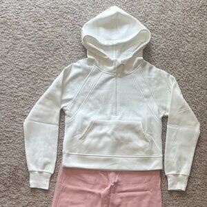 Cropped Fleece-Lined Zip Hoodie – S | Blue / Pink / White